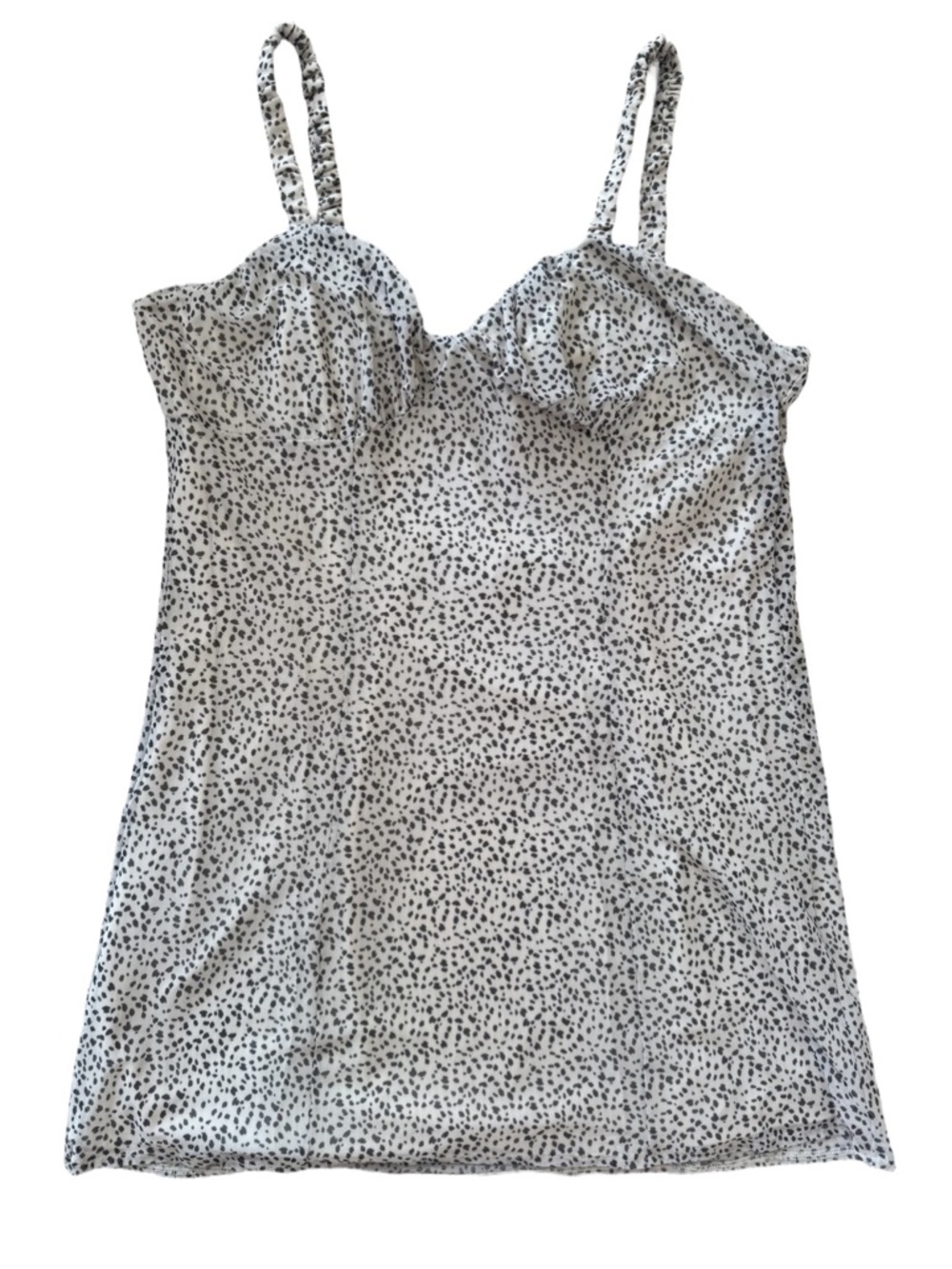 Spotted Cream & Black Cami Slip Dress